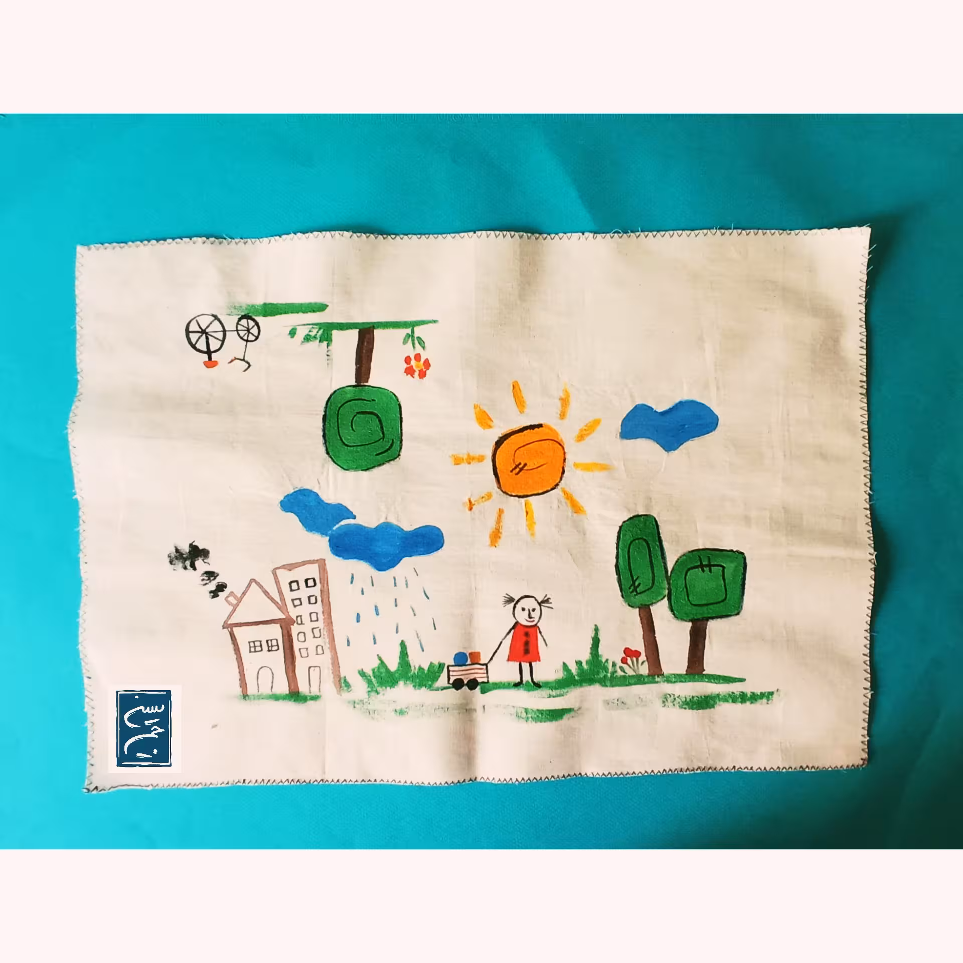 پارچه کادویی نقاشی شده با دست