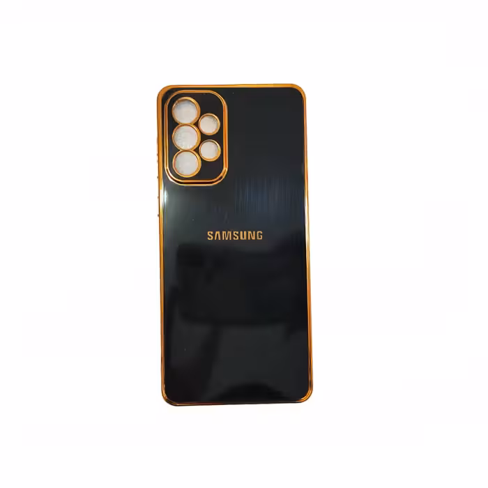 قاب گوشی سامسونگ A73 طرح ساده مشکی دور طلایی