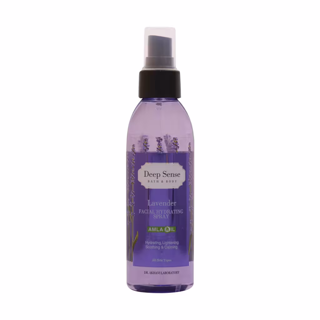 اسپری مرطوب‌کننده دیپ سنس، مدل لوندر، مناسب انواع پوست، حاوی عصاره‌های اسطوخودوس، بابونه، آویشن و آسکوربیک اسید، آبرسان و روشن‌کننده، جمع‌کننده منافذ پوست، آنتی‌باکتریال، مناسب برای صورت و بدن، حجم 150 میلی‌لیتر(انقضا1406/11)