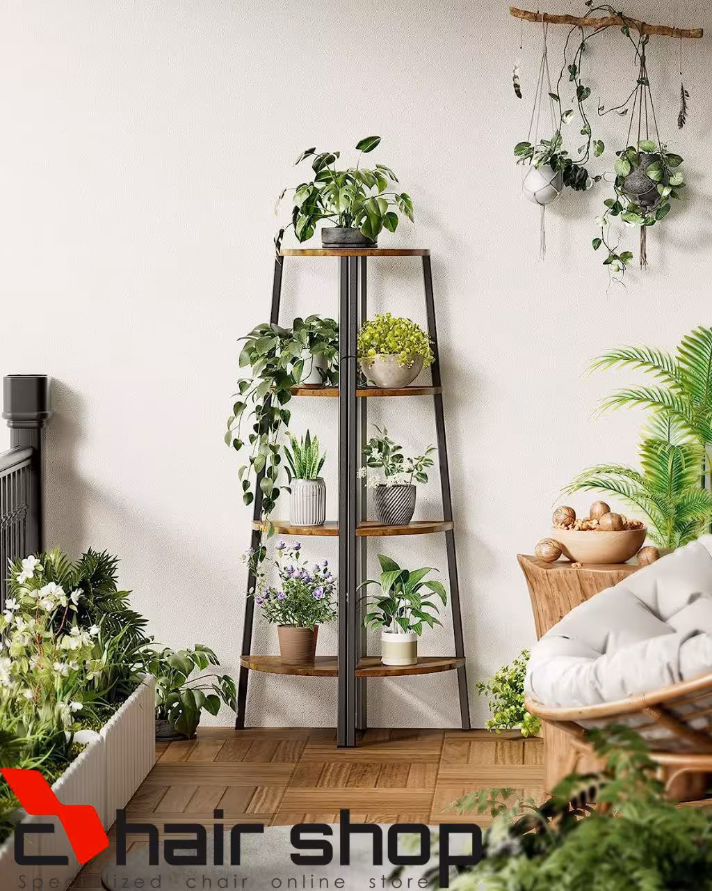 استند ویترینی کنج چوب و فلز کد 9874