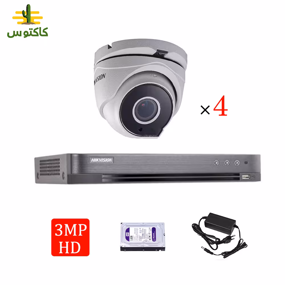 پکیج 4 دوربین 3 مگاپیکسلی هایک ویژن