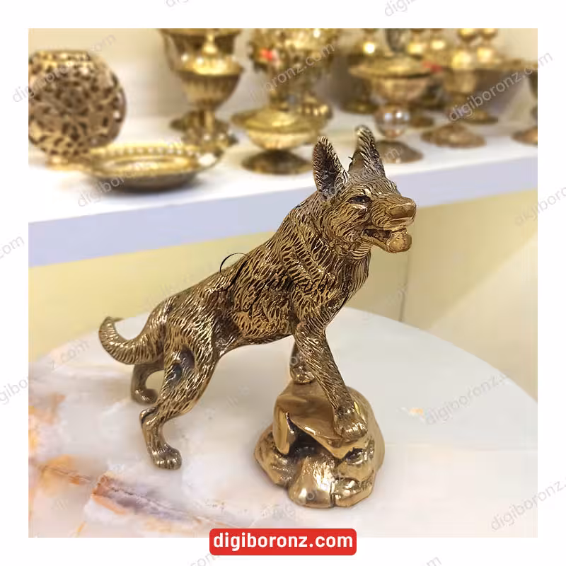 مجسمه گرگ برنجی برنزی