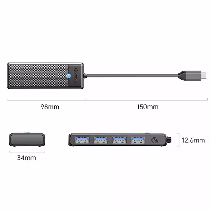 هاب 4 پورت USB-C اوریکو مدل PAPW4A-C3-05