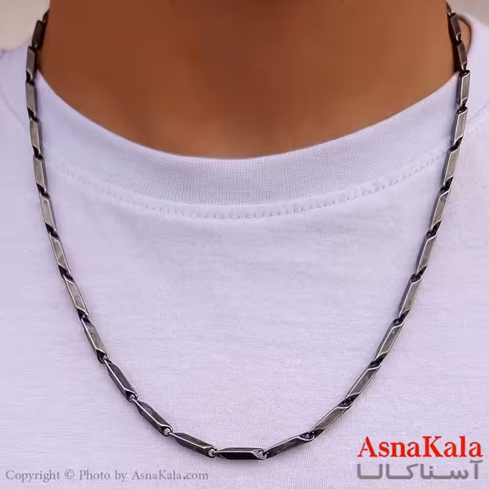 زنجیر کبریتی مردانه استیل  کد GNB16217W