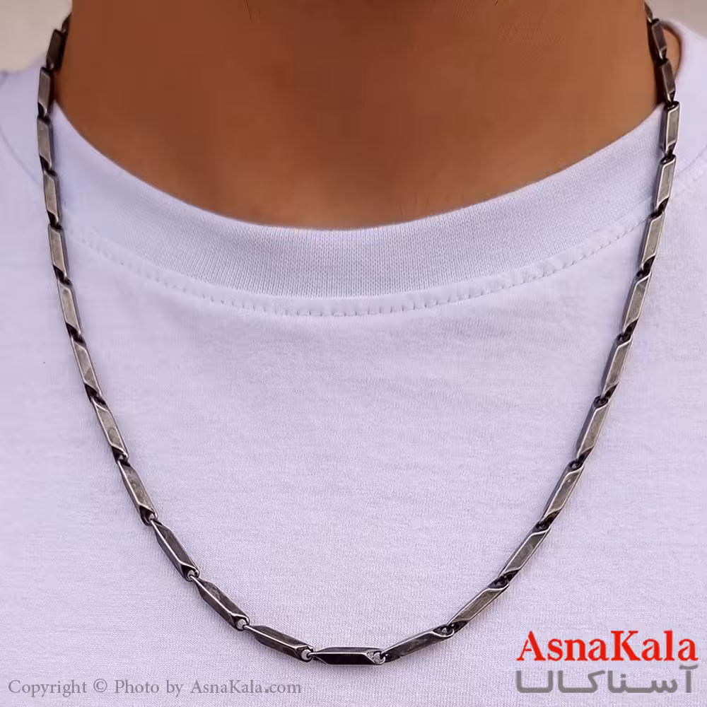 زنجیر کبریتی مردانه استیل  کد GNB16217W