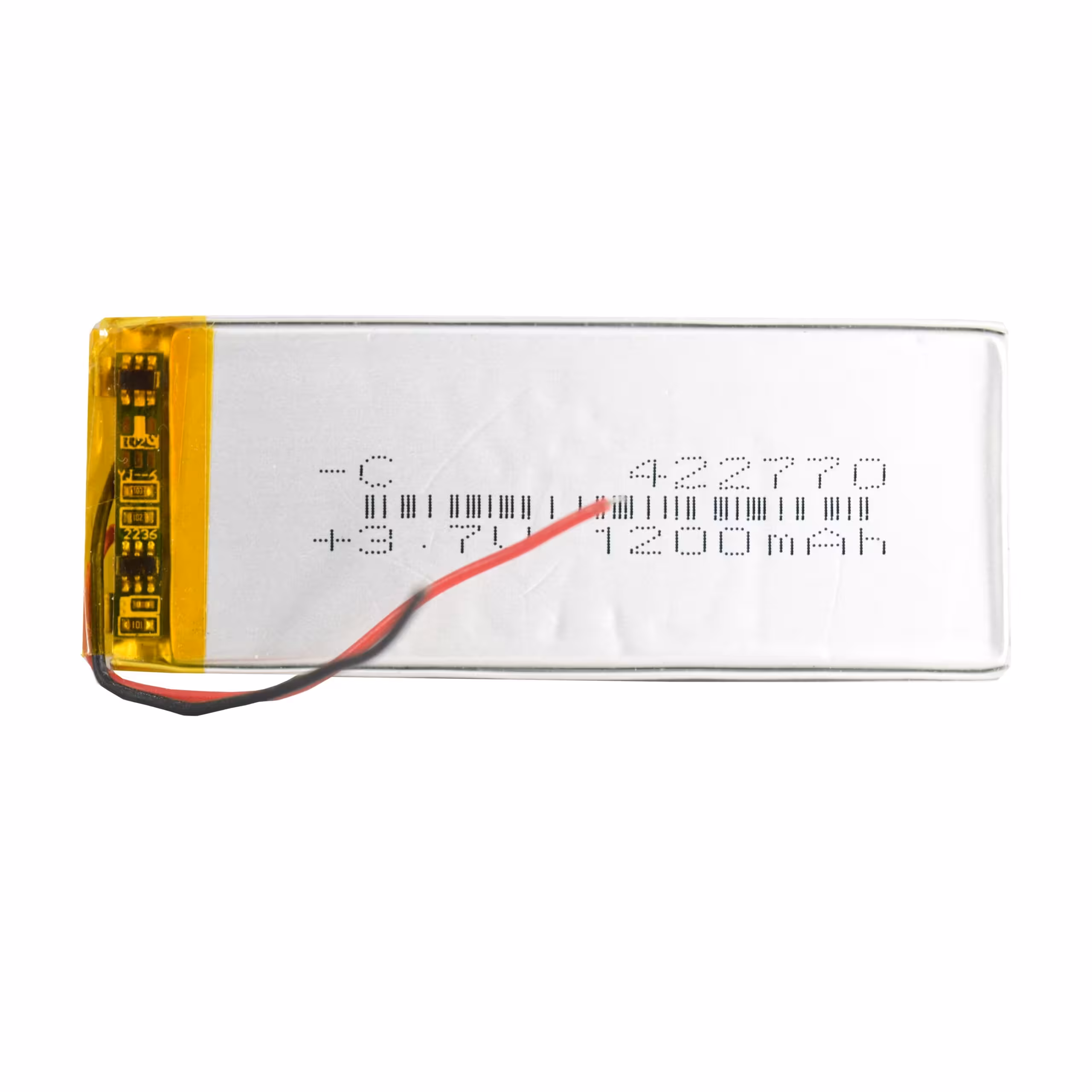 باتری لیتیوم پلیمر 37v ظرفیت 1200mA ابعاد 422770