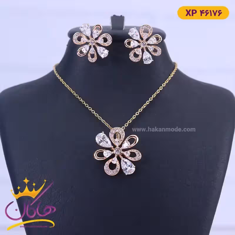 نیم ست استیل زنانه طرح گل | کد xp 46176