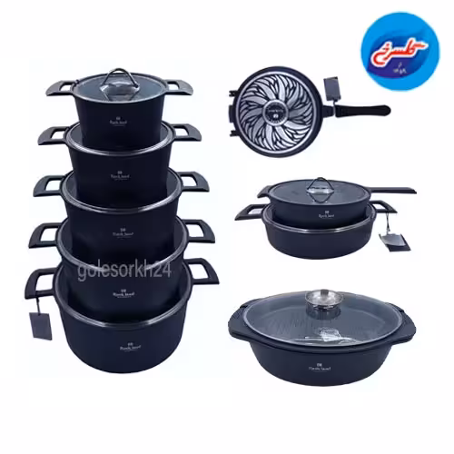 سرویس قابلمه چدن 19 پارچه راکلند سرمه ای