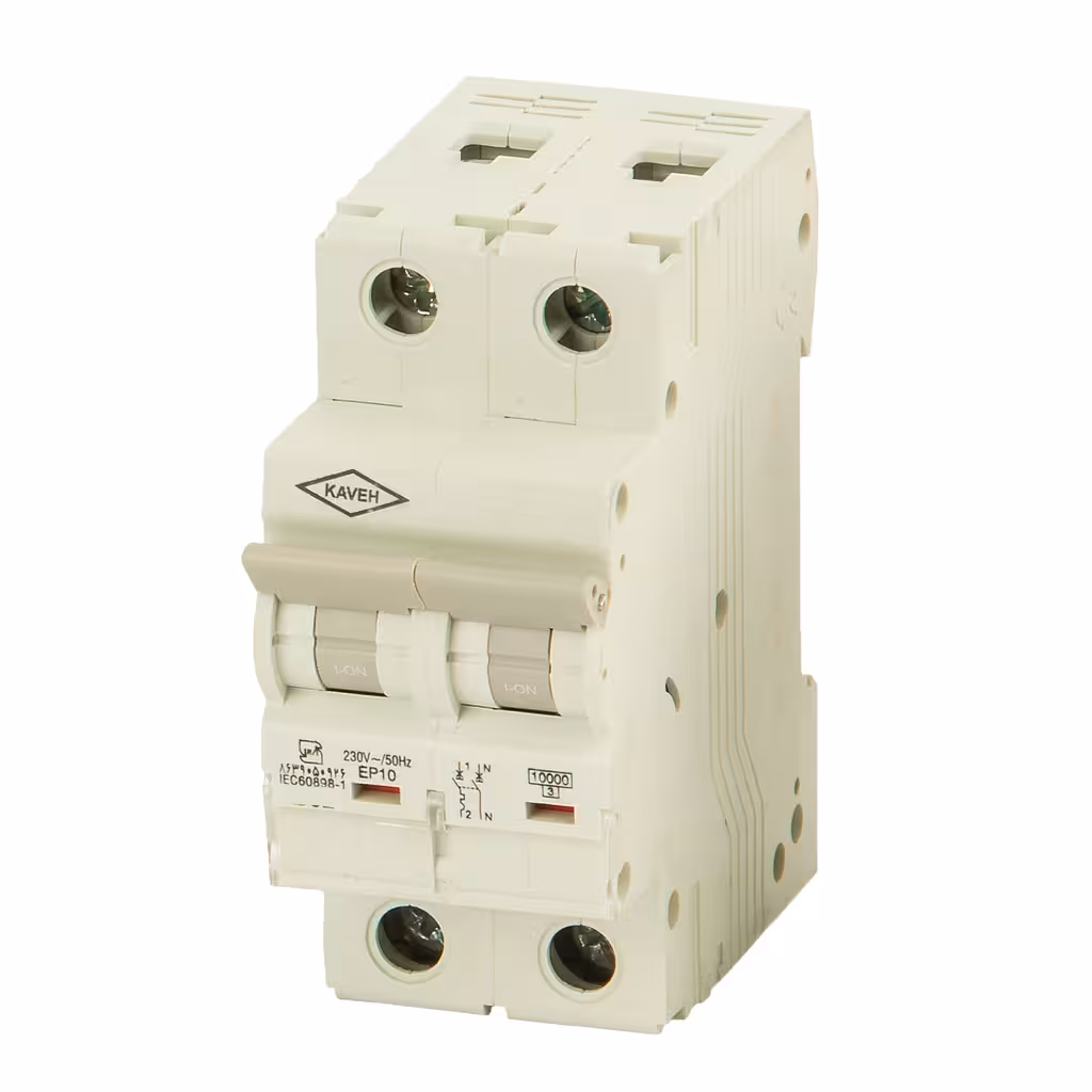 کلید مینیاتوری 40 آمپر تک فاز و نول AC الکترو کاوه کد 40A-10KA-1P+N