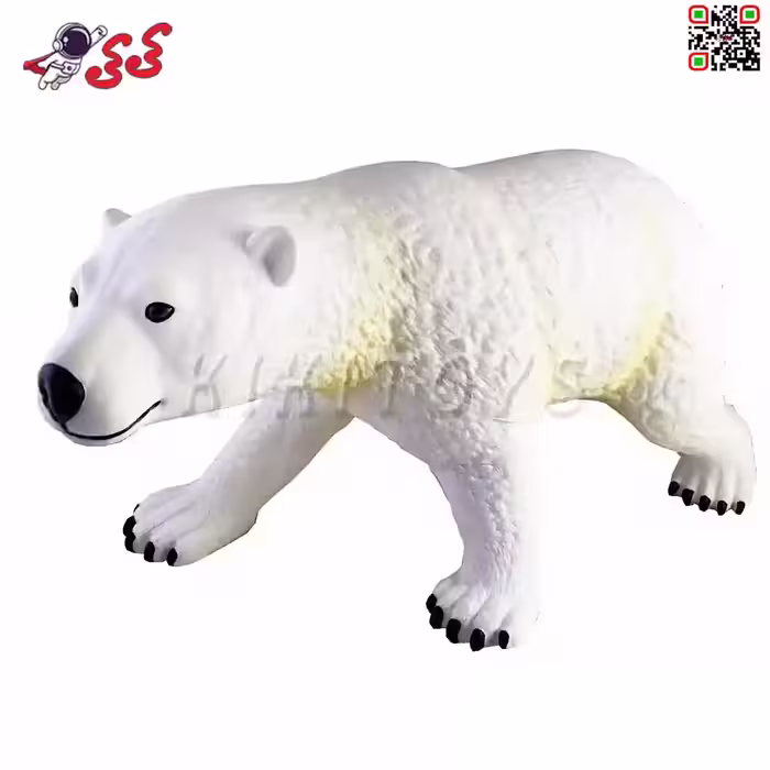 فیگور حیوانات خرس قطبی نرم بزرگ اسباب بازی polar bear figure X059