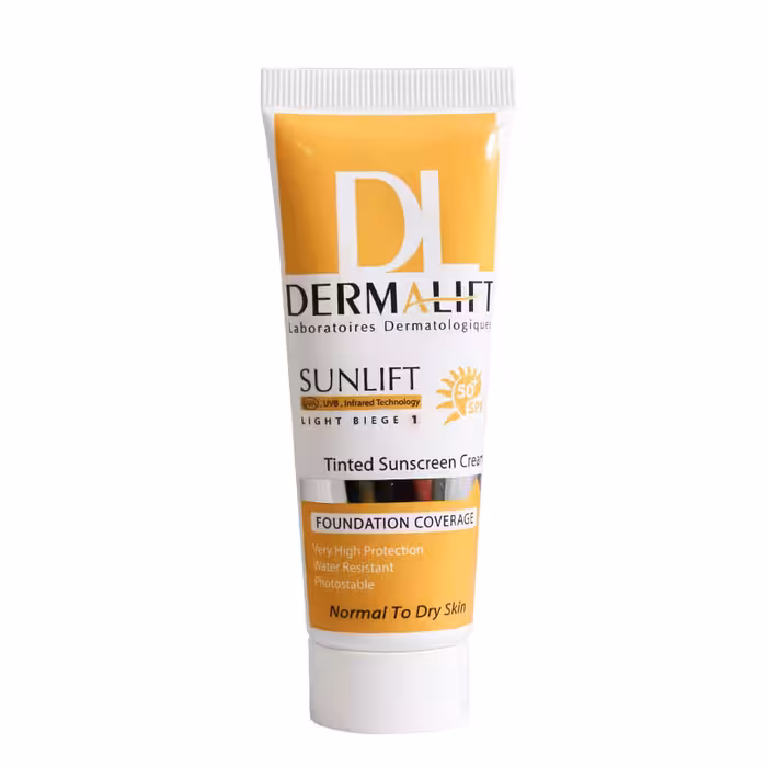 کرم ضد آفتاب مناسب پوست خشک درمالیفت (بژ روشن)