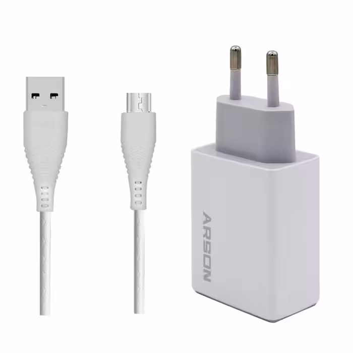 شارژر دیواری آرسون مدل AN-W3A  به همراه کابل microusb | کالا مکس