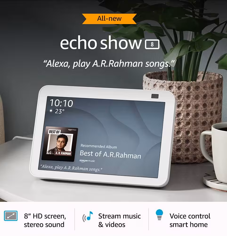دستیار صوتی آمازون مدل Echo Show 8 رنگ سفید