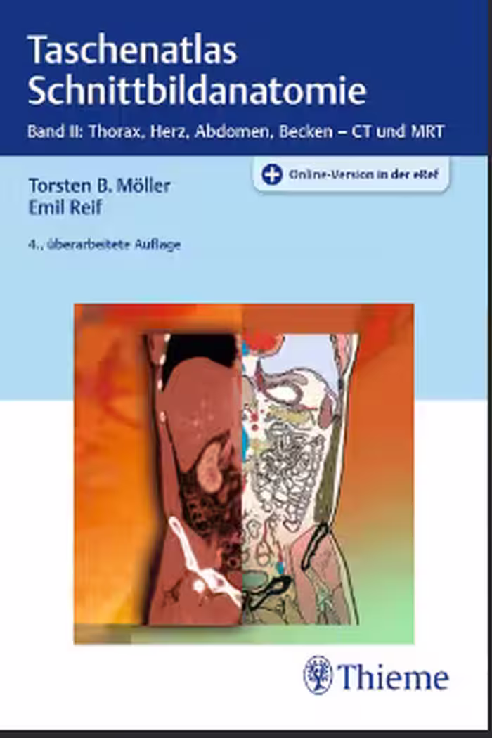 خرید و دانلود نسخه کامل کتاب Taschenatlas Schnittbildanatomie Band II: Thorax, Herz, Abdomen, Becken - Original PDF