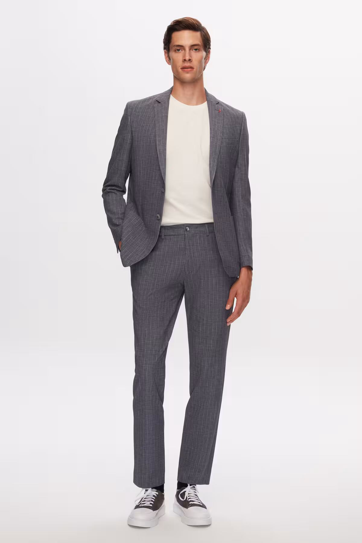 کت وشلوار مردانه DS GROOM SLIM FIT GRAY PRINTED TEAM D'S Damat