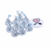 شکلات پذیرایی کیس kiss شیری اشکی 4 گرمی نقره ای اصل امریکا  هرشیز، بسته‌بندی فویلی