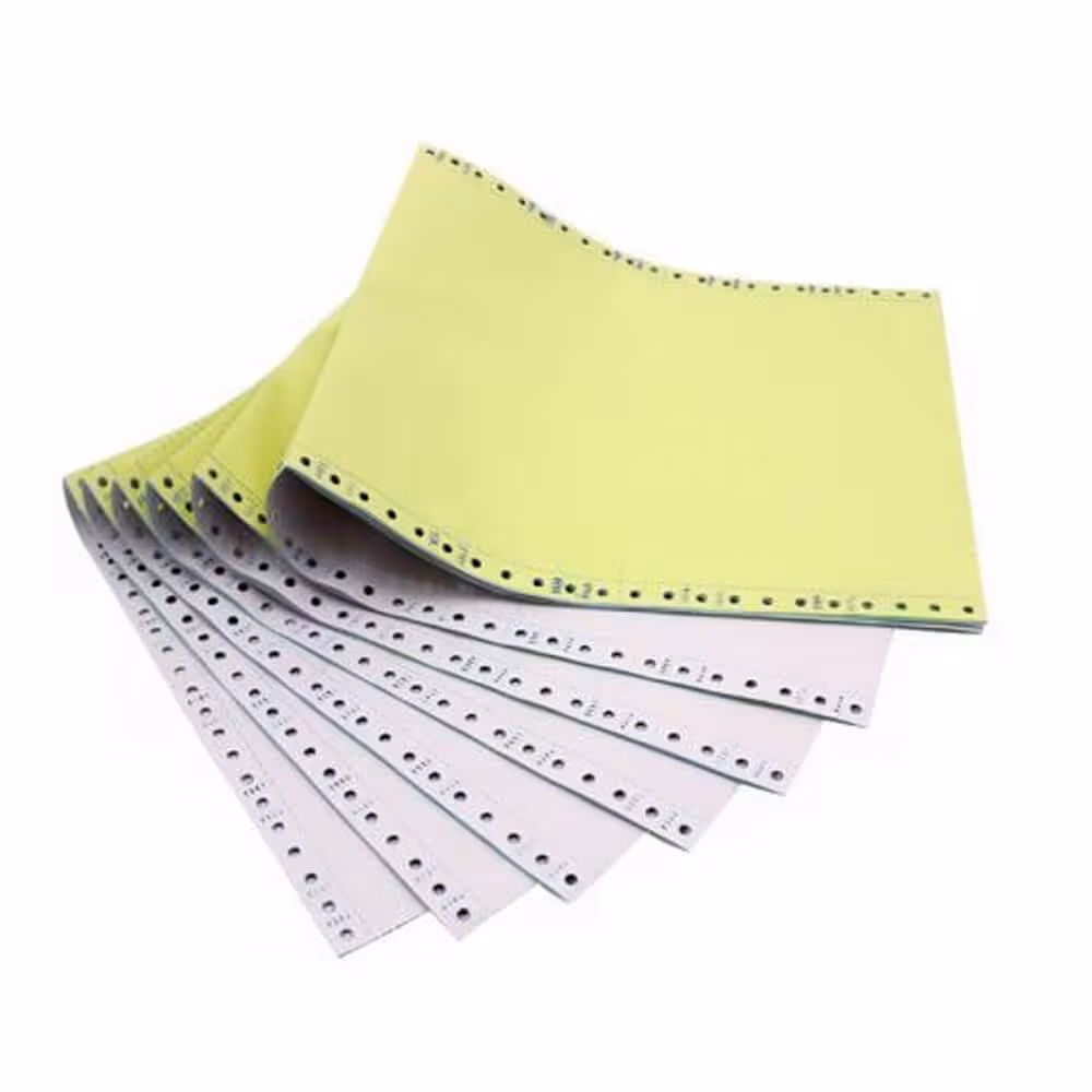 کاغذ پرینتر 80 ستونی آزمایشگاهی وسط پرفراژ دو نسخه کاربن لس