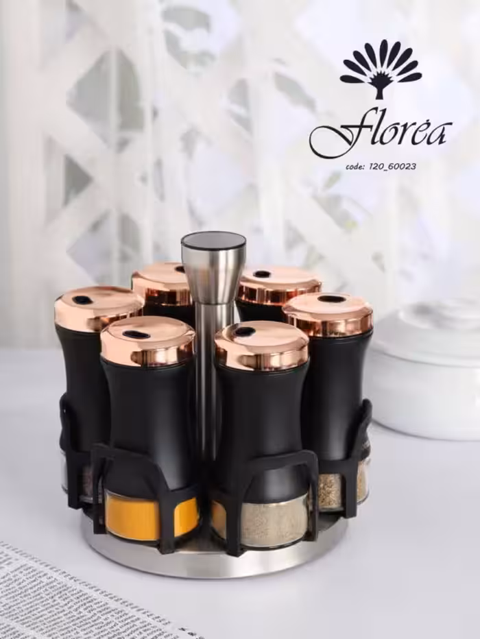 جا ادویه گردان 7 پارچه فلورا Florea مدل کمرباریک