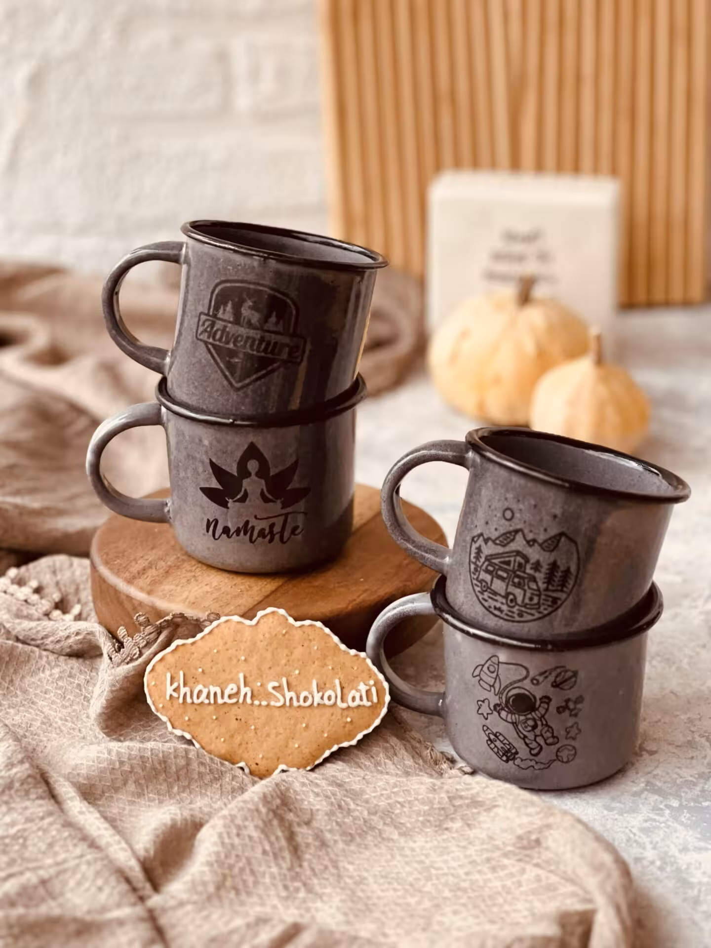 ماگ لعابی دستساز طرحدار