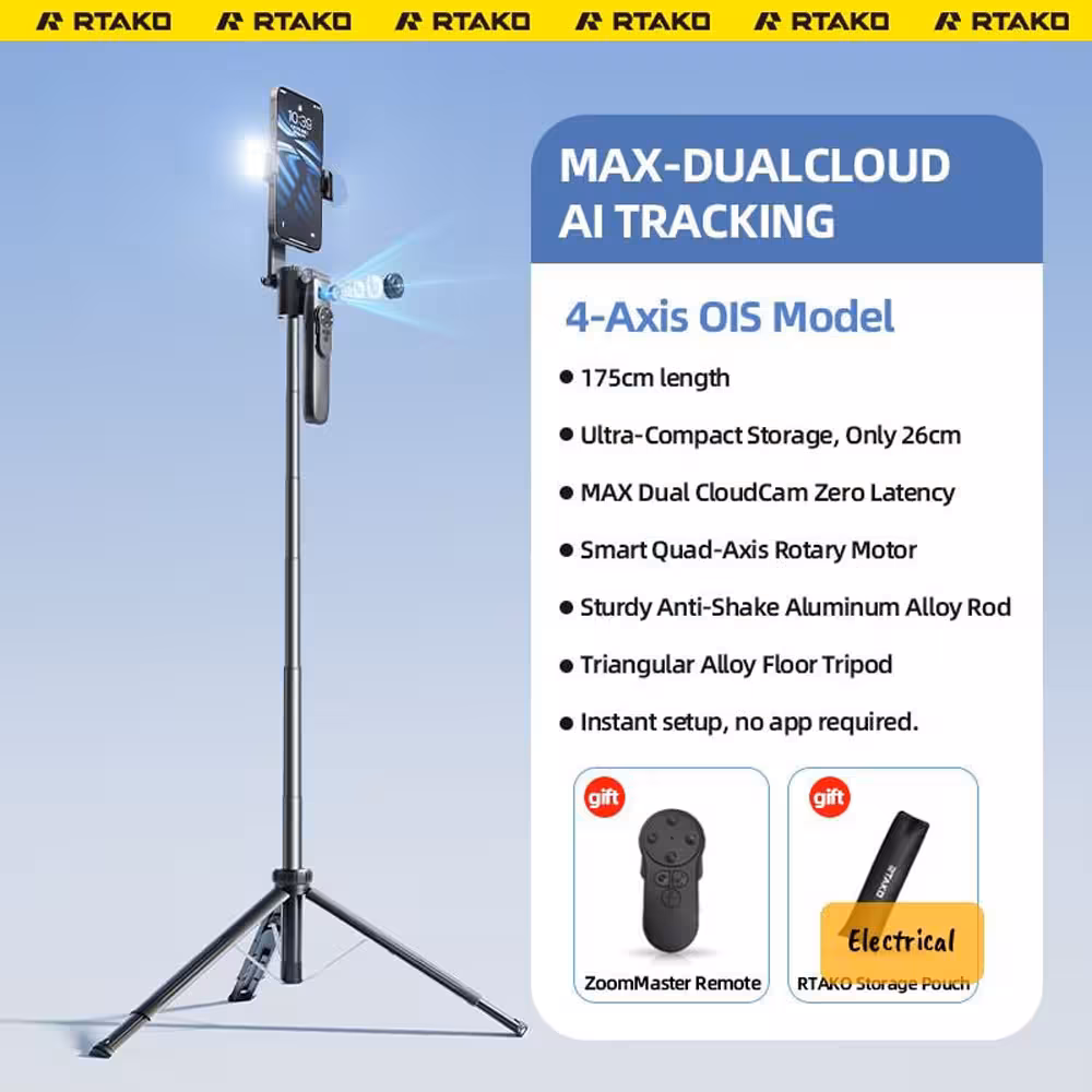 مونوپاد و سه پایه سلفی با قابلیت ردیابی 360 درجه آرتاکو AI-M18