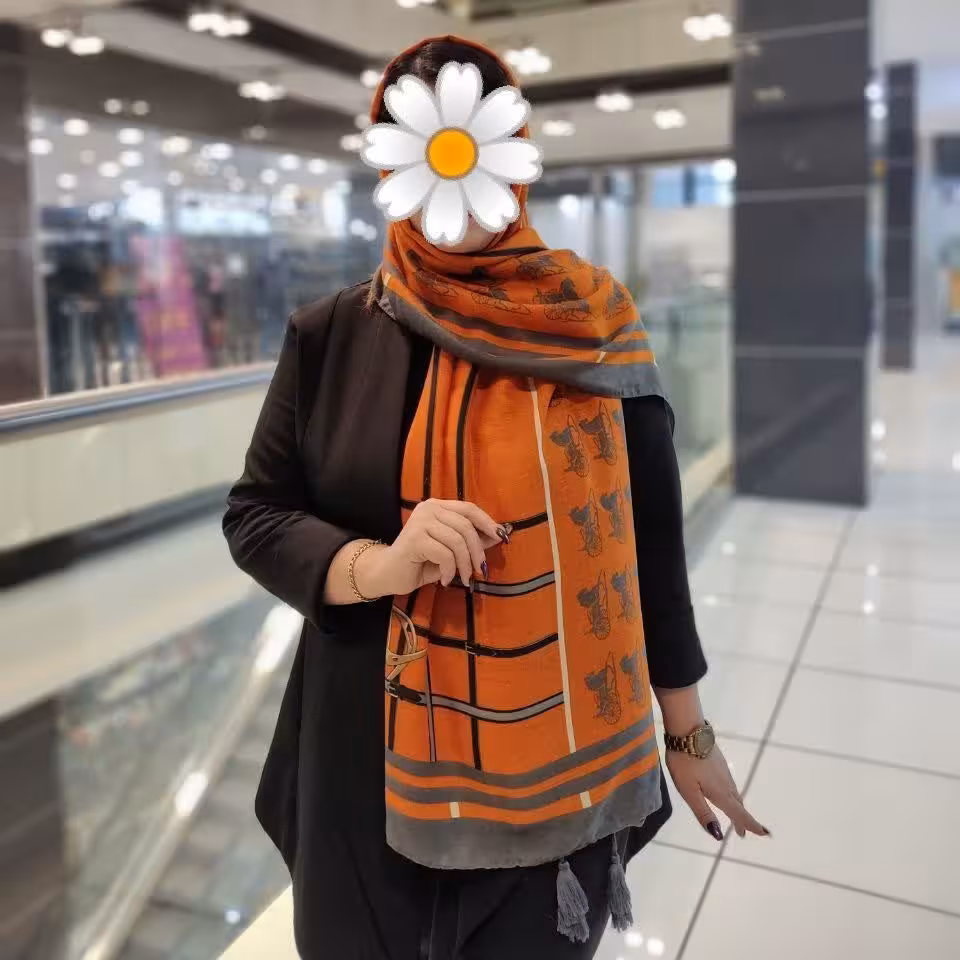 شال نخ پنبه منگوله دار چهارفصل 