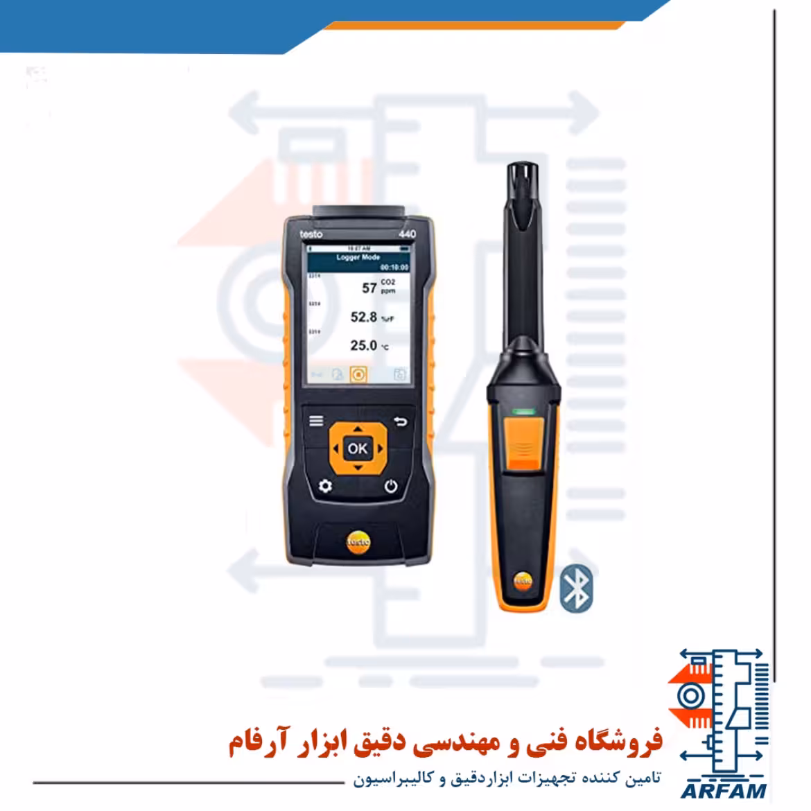کربن دی اکسید ، دما و رطوبت بلوتوثی تستو مدل TESTO 440 Kit