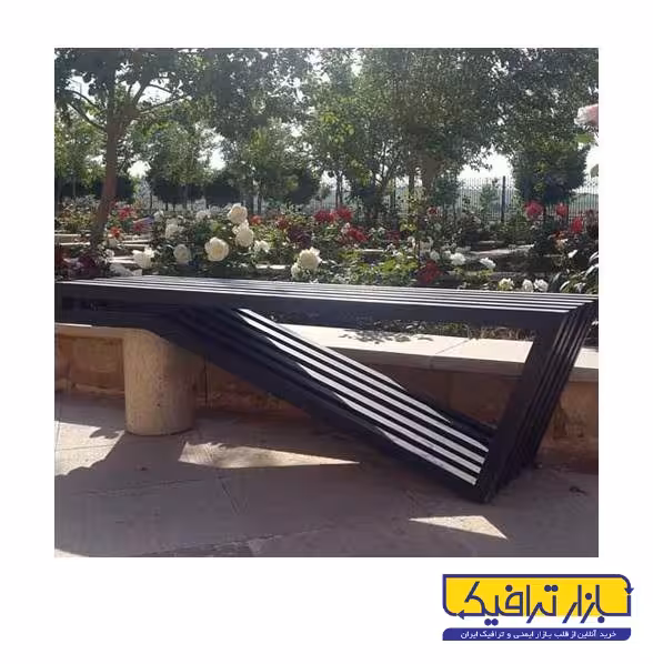 نیمکت سه نفره مدل بتن و فلز