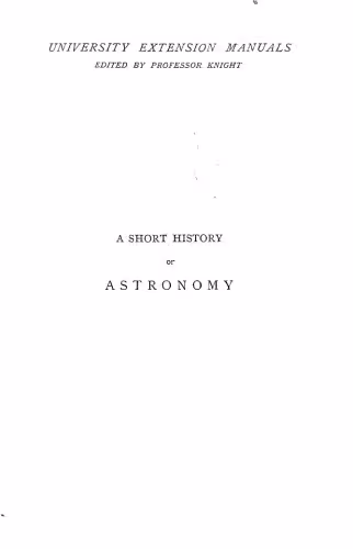 خرید و دانلود نسخه کامل کتاب A Short History of Astronomy