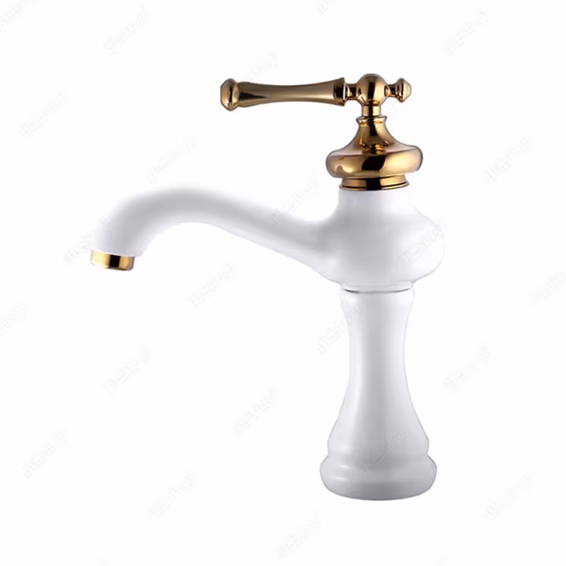 شیر روشویی اوج مدل رامیلا سفید طلایی