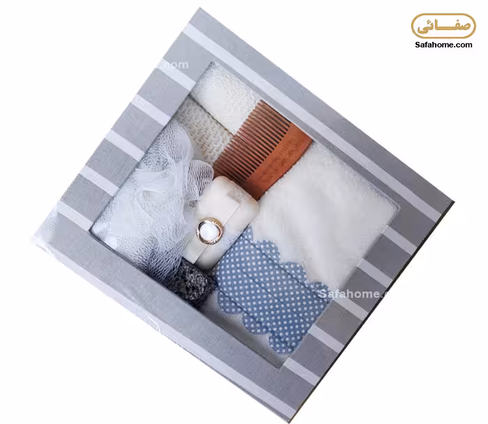 باکس لوازم حمام طرح خطی طوسی کد 03