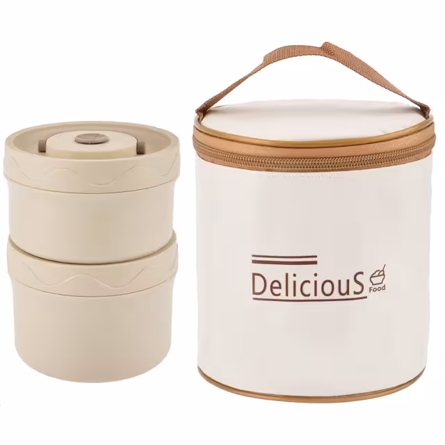 ظرف غذای دو طبقه کیف دار | بدون نشتی، مناسب محل کار و سفر