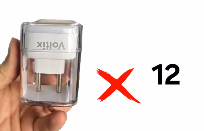 تبدیل 3 به 2 چراغ دار Voltix شیشه ای 12 عددی