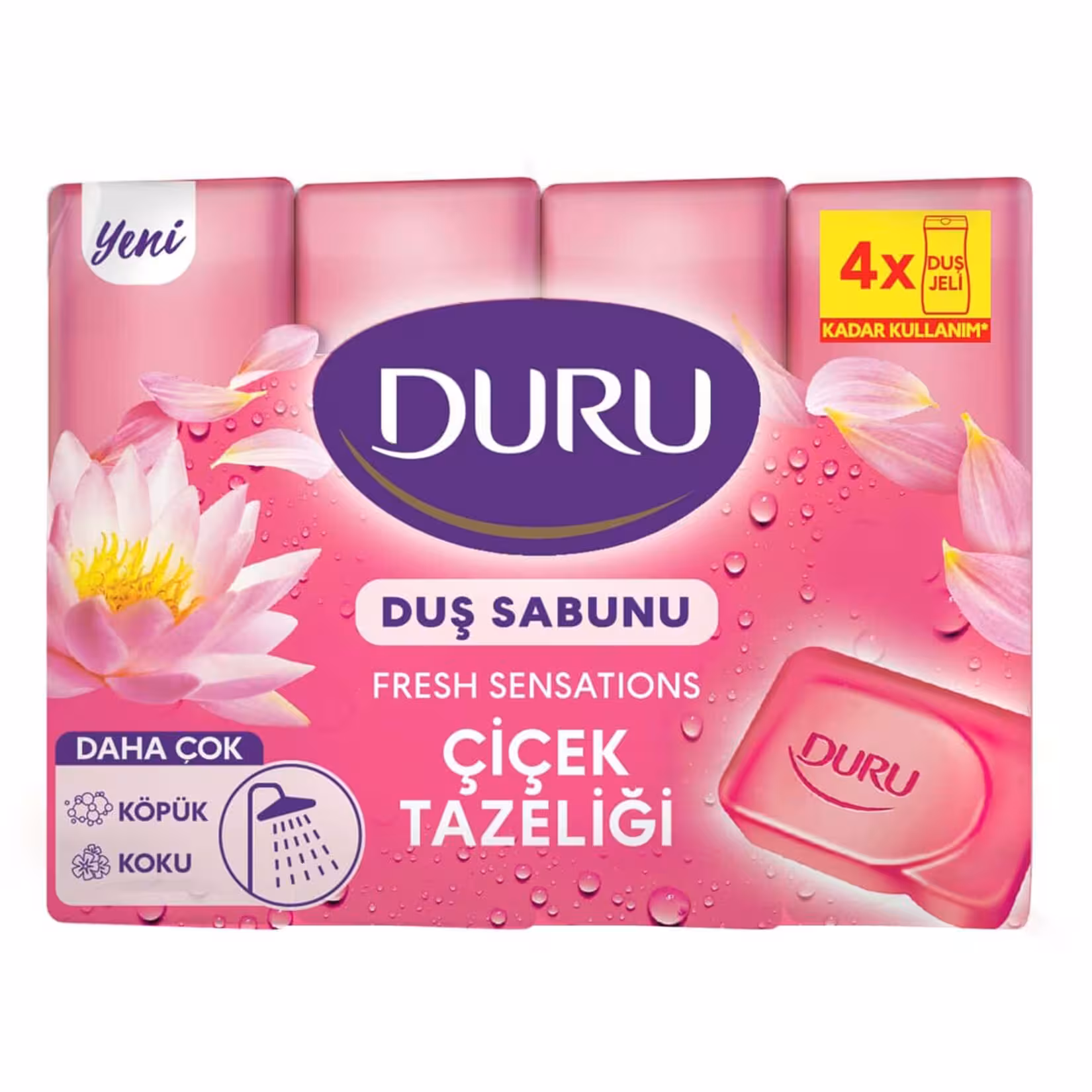 صابون حمام دورو DURU با رایحه گل های بهاری،ترکیه 4عددی 600 گرم