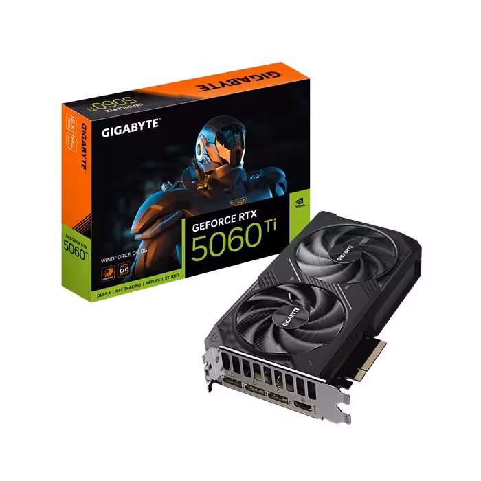 خرید کارت گرافیک گیگابایت RTX 5060 Ti 8GB Windforce OC