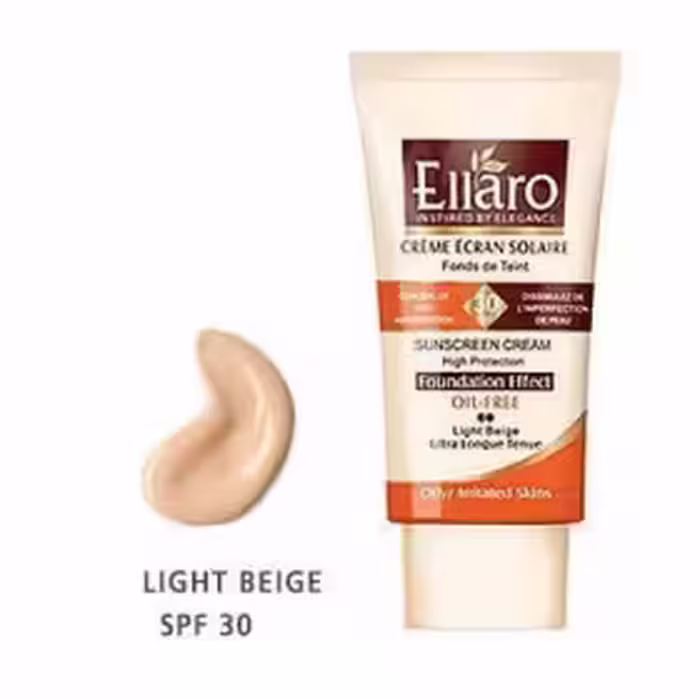 کرم ضد آفتاب  الارو SPF30 کرم پودري فاقد چربي بژ روشن