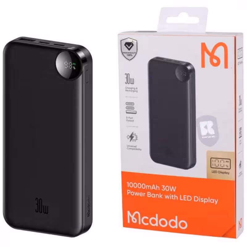 پاور بانک فست شارژ مک دودو MC-385 PD 30W ظرفیت 10000 میلی آمپر ساعت