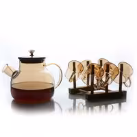 ست قوری و شات 6عددی شامپاینی