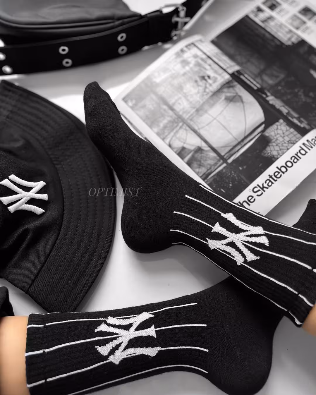 جوراب ساقدار آپتیمیست طرح اِن وای NY مشکی