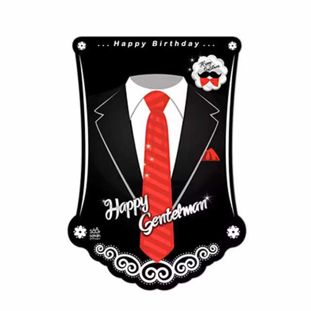ریسه پرچمی تم تولد سورساتان طرح کروات مدل Happy Gentelman