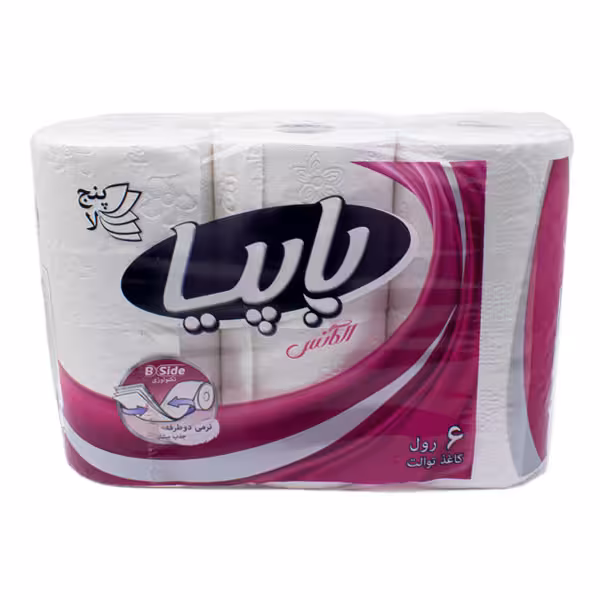 دستمال توالت رولی پاپیا 5 لایه 6 عددی