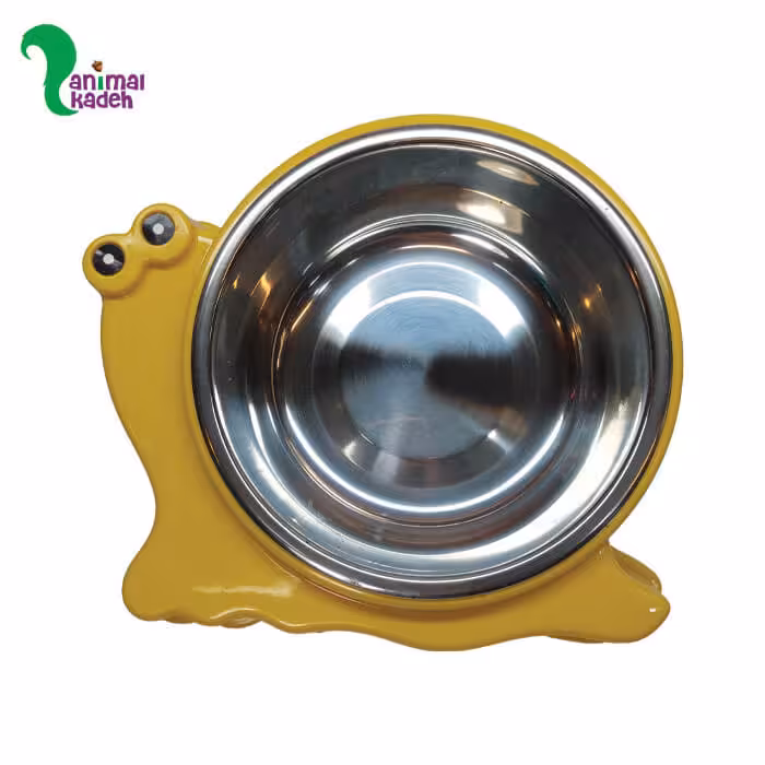 ظرف سگ و گربه طرح حلزون دارای کاسه استیل