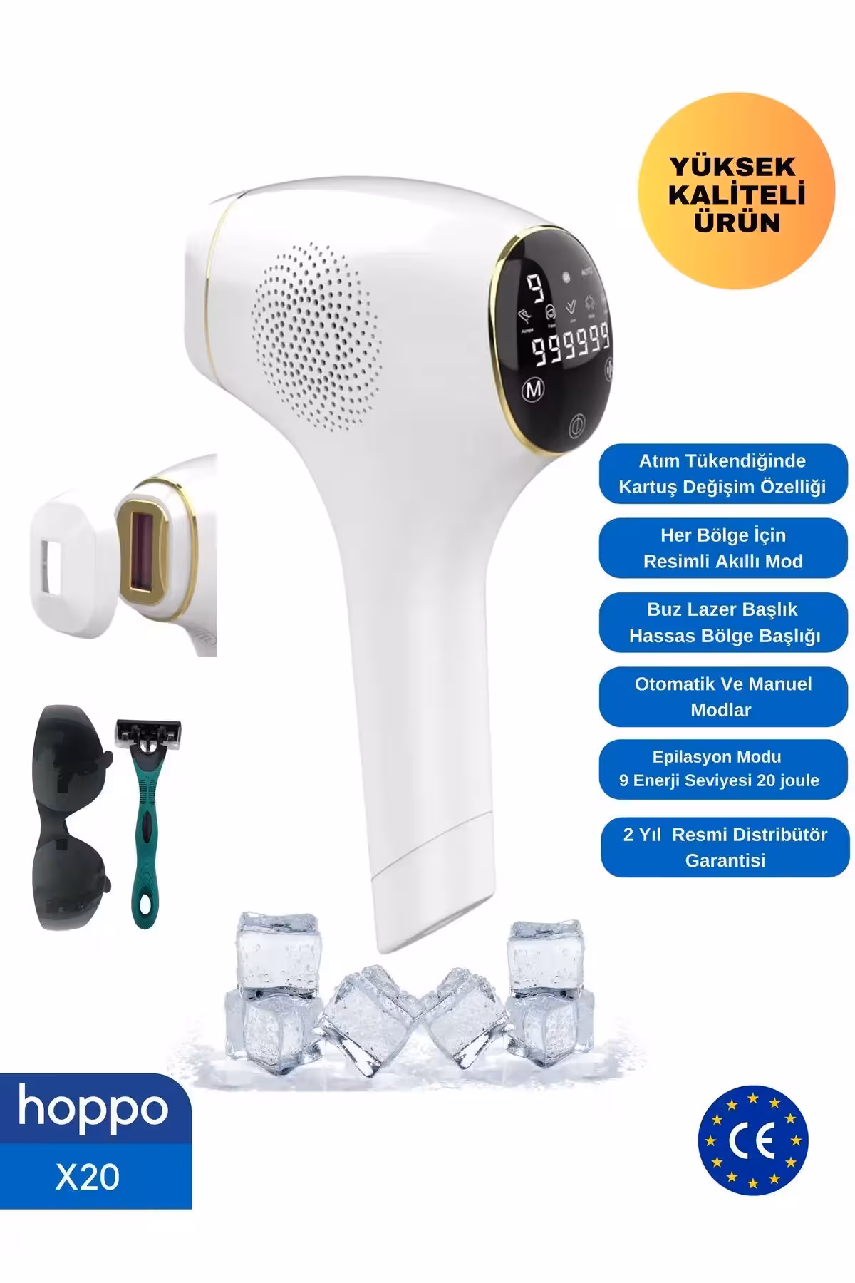 دستگاه اپیلاسیون لیزر یخ Ipl X20 999.999 Flash Shots - 2308