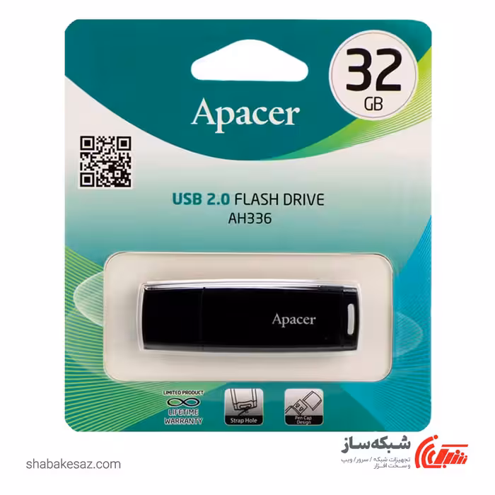 قیمت خرید فلش مموری اپیسر Apacer AH336 ظرفیت 32 گیگابایت USB 2.0 - شبکه ساز