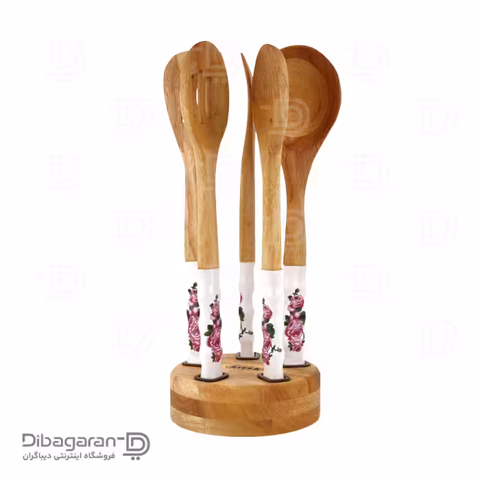 سرویس کفگیر ملاقه چوبی ریور 6 عددی کد 8434