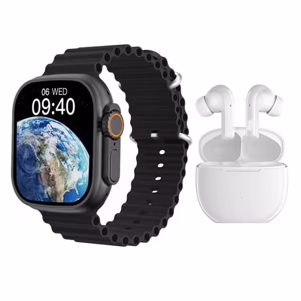 ساعت هوشمند 50 میلی متری اسمارت واچ مدل WISME-M2 با بند سیلیکونی به همراه هدفون | کالا مکس