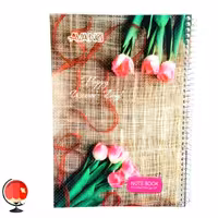 دفتر زبان سیمی چهار خط 50 برگ طرح لاله آونگ