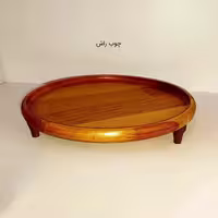 سینی پذیرایی پایه دار چوبی 35 سانت MGM کد 11071 چوب راش