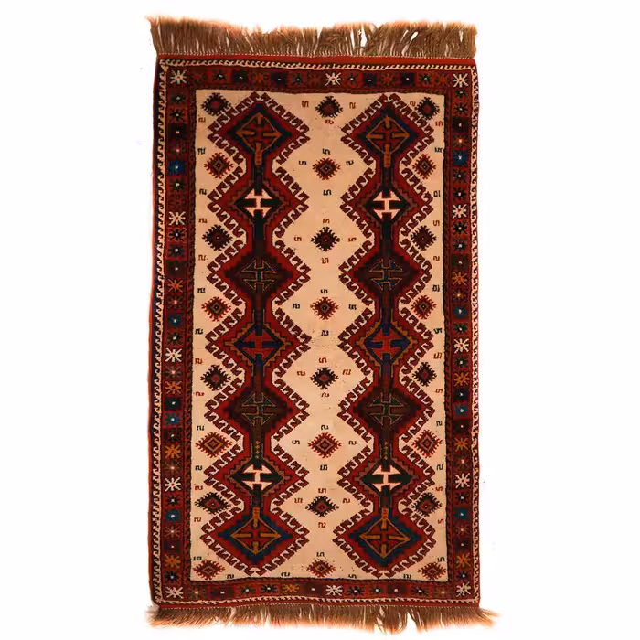 فرش دستباف دو و نیم متری مدل خراسان طرح خشتی