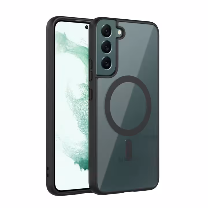 قاب پشت شفاف مگ سیف دور مشکی سامسونگ مدل magsafe Samsung S23 plus