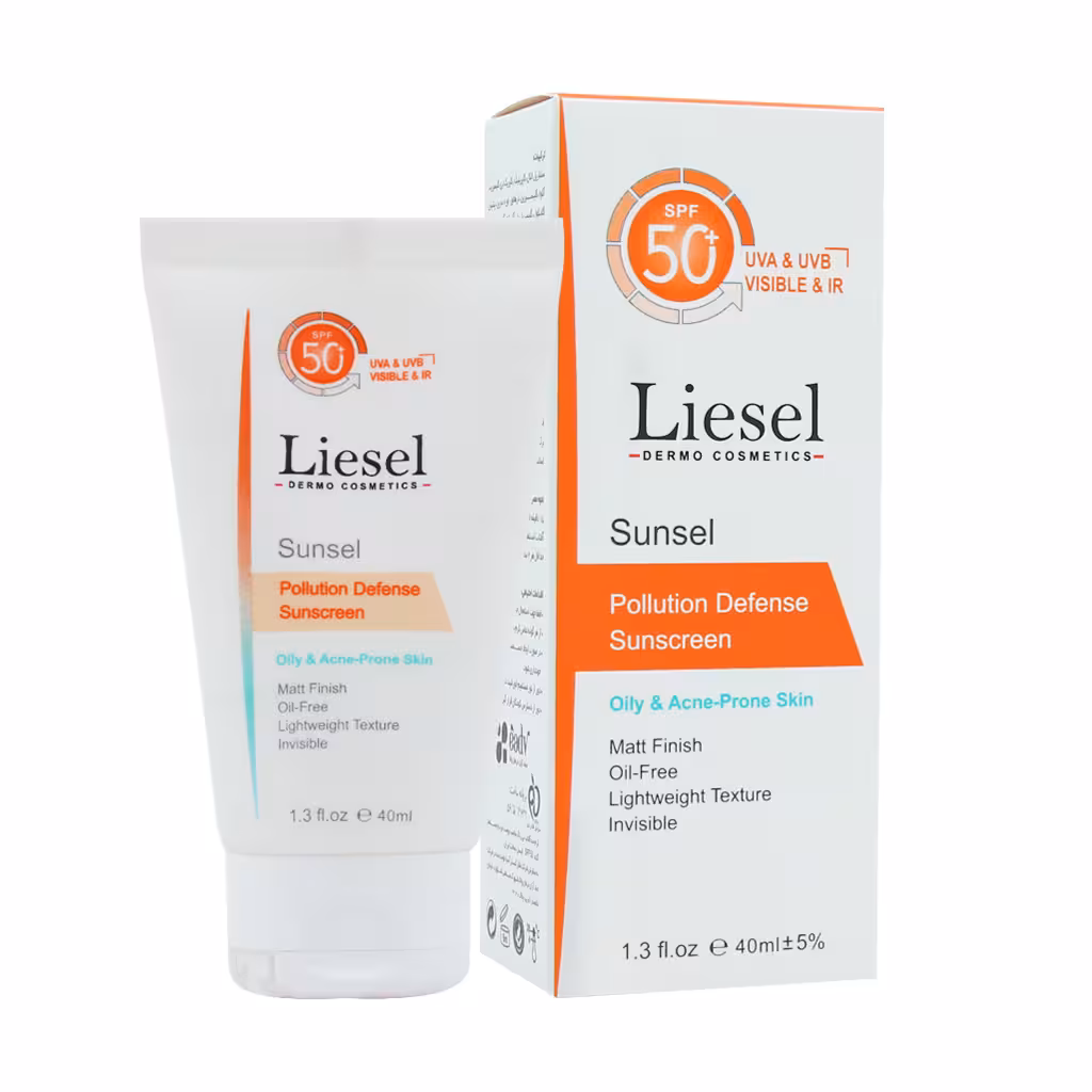 کرم ضد آفتاب SPF50 بی رنگ مناسب پوست چرب لایسل حجم 40 میلی لیتر